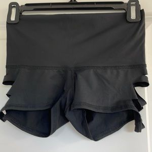 Teeki Black Slit Shorts